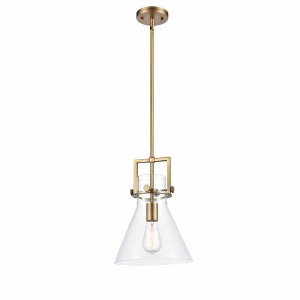 Newton Cone - 1 Light Stem Hung Pendant In Industrial Style-13.63 Inches Tall and 10 Inches Wide - 1 of 2