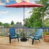 Tangkula 50lbs Round Resin Umbrella Base Rattan Designed Outdoor Umbrella Stand W/ Lockable Wheels - 2 of 4