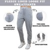 Women's Loose Fit  Fleece-Lined Open Bottom Sweatpants - 2 of 4