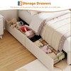 Twin Size Bed Frame with 4 Storage Drawers, Velvet Upholstered Platform Bed with Rainbow Headboard for Kids/Boys, Solid Wood Slats Support - 4 of 4