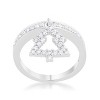 Slickblue Holiday CZ Charm Band Ring for Women, Rhodium Plating, Star/Christmas Tree/Snowflake Design, Size 5-10 - 2 of 4