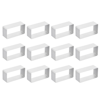 Unique Bargains Aluminum Alloy Rectangle Cutter for Homemade Cookie Cake 2.6" x 1.4" x 0.8" Silver 12 Pcs