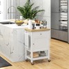 Aghana Digitals Mobile Kitchen Cart with Rubberwood Top, Drawer, Wine Rack, Cabinet & Towel Rack - - 2 of 4