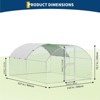 Large Metal Chicken Coop, Walk in Poultry Cage with Waterproof Cover, Metal Chicken Run, Dome Roof Hen Rabbit Duck House, 9.8' W x 6.5' D x 6.5' H - 2 of 4
