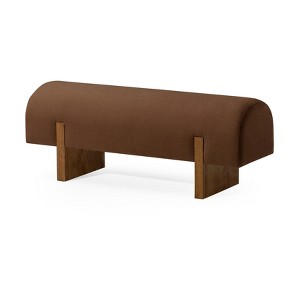 Maven Lane Juno Contemporary Fabric Wooden Bench - 1 of 4
