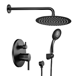Aquaterior Shower Faucet Set Wall Mount Concealed Mixer Round Shower ...