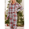 Red Christmas Plaid Print Two Piece Long Sleeve Pajamas Set - 2 of 4