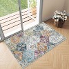 Washable  Area Rug, Non-Slip TPR Backing, Stain Resistant, Vintage Floral Design, Foldable Low Pile Accent Carpet for Living Room & Bedroom - 2 of 4