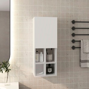 ChicFurnit Bathroom Storage Cabinet Wall Cabinet with Sink and Multiple Shelves for Bathroom Use, White, 36.61"*22.44"*3.94" - 1 of 4