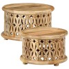 vidaXL 2 Piece Coffee Table Set Solid Wood Mango - 2 of 4