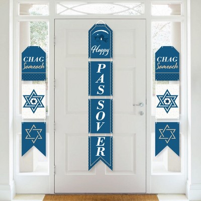 Big Dot of Happiness Happy Passover - Hanging Vertical Paper Door Banners - Pesach Party Wall Decoration Kit - Indoor Door Decor