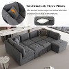 Whisen 117.3" U-Shaped Sectional Sleeper with Pillows - 4 of 4
