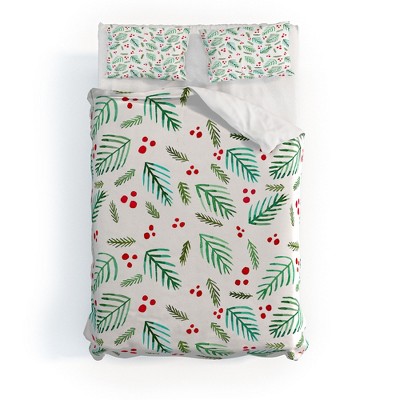 Angela Minca Xmas branches white Duvet Cover + Pillow Sham(s) - Deny Designs