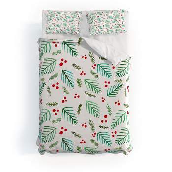 Angela Minca Xmas branches white Duvet Cover + Pillow Sham(s) - Deny Designs