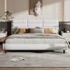 TiramisuBest King Size Upholstered Platform Bed with LED Light Strips,Beige - 3 of 4