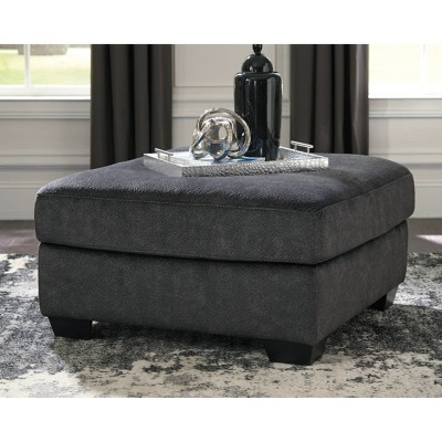 Accrington Oversized Ottoman Granite: Plush Textured Polyester, Wood Frame - Signature Design by Ashley