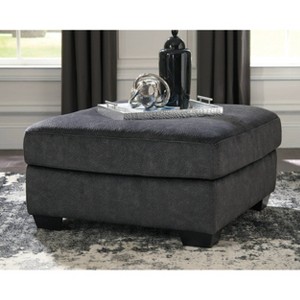 Accrington Oversized Ottoman Granite: Plush Textured Polyester, Wood Frame - Signature Design by Ashley - 1 of 4