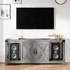 Rustic TV Stand for TVs up to 65": Heavy-Duty Metal Frame Media Console with Adjustable Shelves & Storage Cabinets for Living Room, Bedroom - 2 of 4