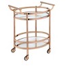 ORRD Lakelyn 3-Tier Serving Cart, Clear Glass & Rose Gold Nickel Finish, Rolling Kitchen Bar Cart for Dining & Entertainment - 3 of 4