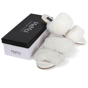 Memoi Women's The Cardi Mule Hard Sole Faux Fur Slipper - 1 of 2