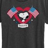 Women's - Peanuts - Snoopy Since 1776 Flag Heart Short Sleeve Graphic T-Shirt - 2 of 4