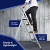 Delxo Alloy Steel Non-Slip Folding 4 Step Stool Portable Ladder with Hand Grip and Secure Locking Mechanism for Indoor or Outdoor Use, White - 3 of 4