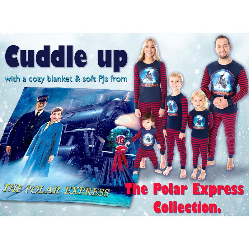 The Polar Express Train Christmas Film Poster Silk Touch Throw Blanket Multicoloured, 3 of 4