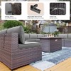 ALAULM Outdoor Patio Furniture Set Outdoor Sectional Rattan Sofa Set Brown Manual Wicker Patio Conversation Set with Cushions - 3 of 4