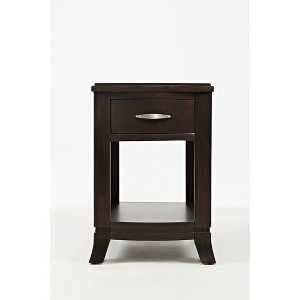 Jofran,Downtown Contemporary Chairside Table- Brown Color - 1 of 4