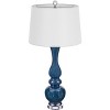 Cal Lighting Paimio 150W 3 Way Glass Table lamp with Crystal Base and Taper Drum Fabric Shade. Priced and Sold as Pairs. - 2 of 4