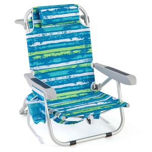 Costway Folding Beach Chair Adult Lightweight Aluminum Camping Chair with Storage Bag - 1 of 4