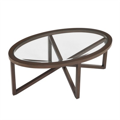 XINGHANZHENXUAN 46.46-in Modern Simple Glass Coffee Table, Solid Wood Base, Modern Living Room Terrace Study Coffee Table