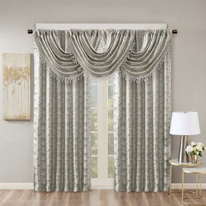 PAGED Jacquard Lined Blackout Curtain Panel with Total Blackout Rod Pocket and Back Tab, Darkening Privacy for Living Room - 1 of 4