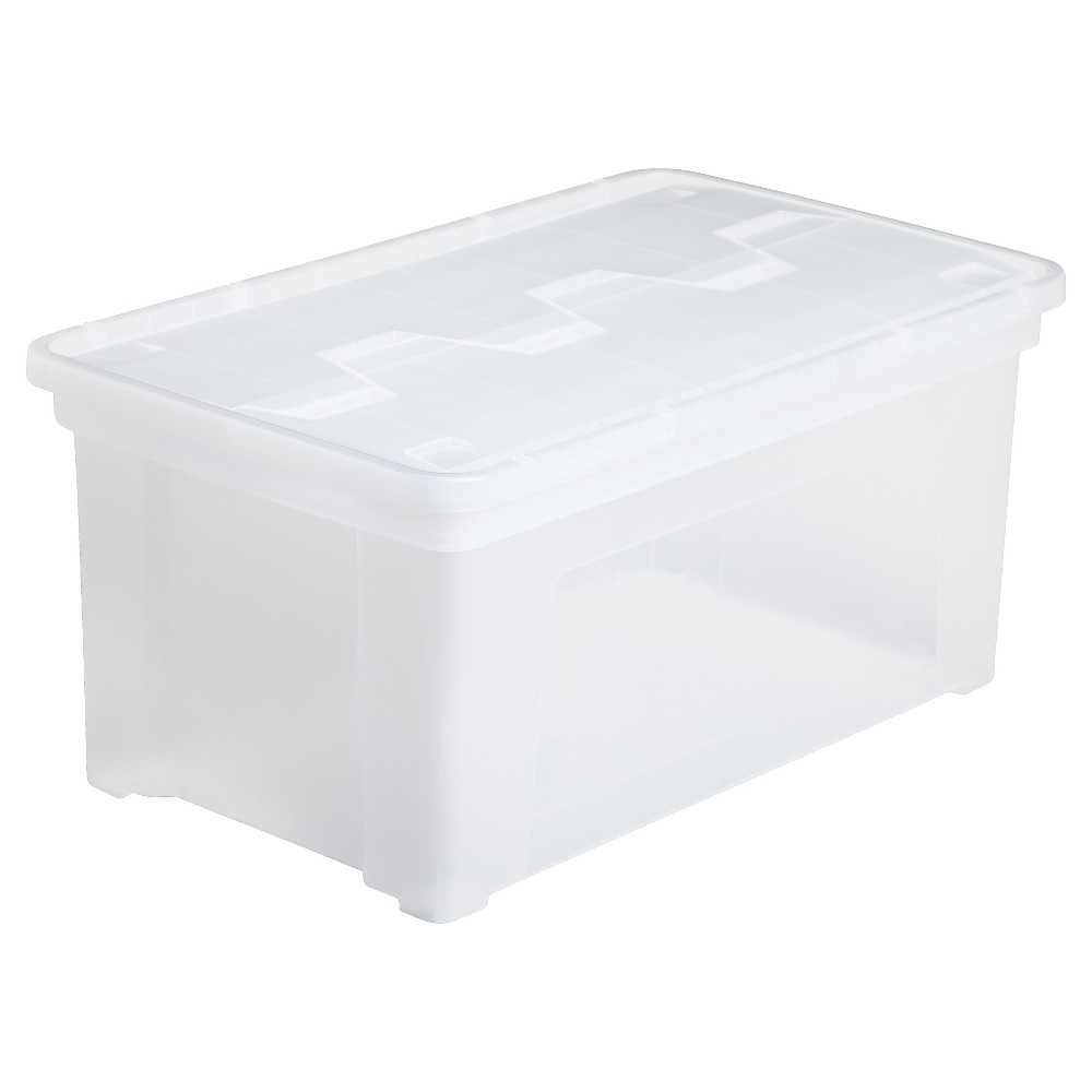 Iris Wing Lid File Storage Bin, Clear