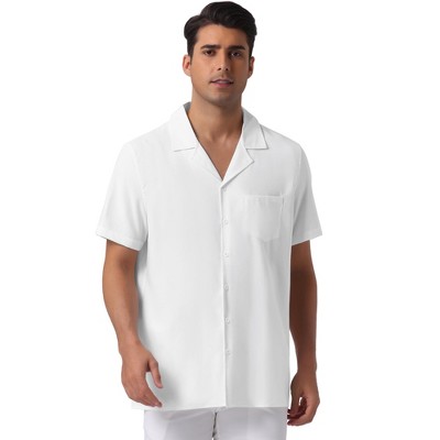 INSPIRE CHIC Men's Camp Collar Short Sleeve Button Down Summer Beach Linen Shirts