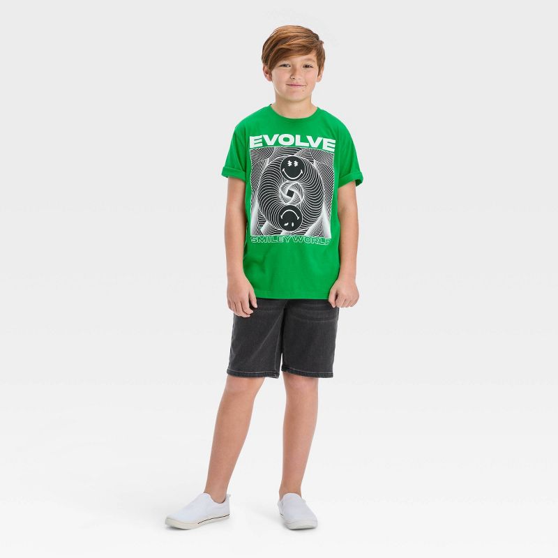 Boys' Evolve Smiley Short Sleeve T-Shirt - art class™ Green, 3 of 4