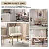 Barbara Contemporary Velvet Vanity Stool Morden Accent Side Chairs for Living Room with Shell Back and Golden Metal Legs | ARTFUL LIVING DESIGN - 4 of 4