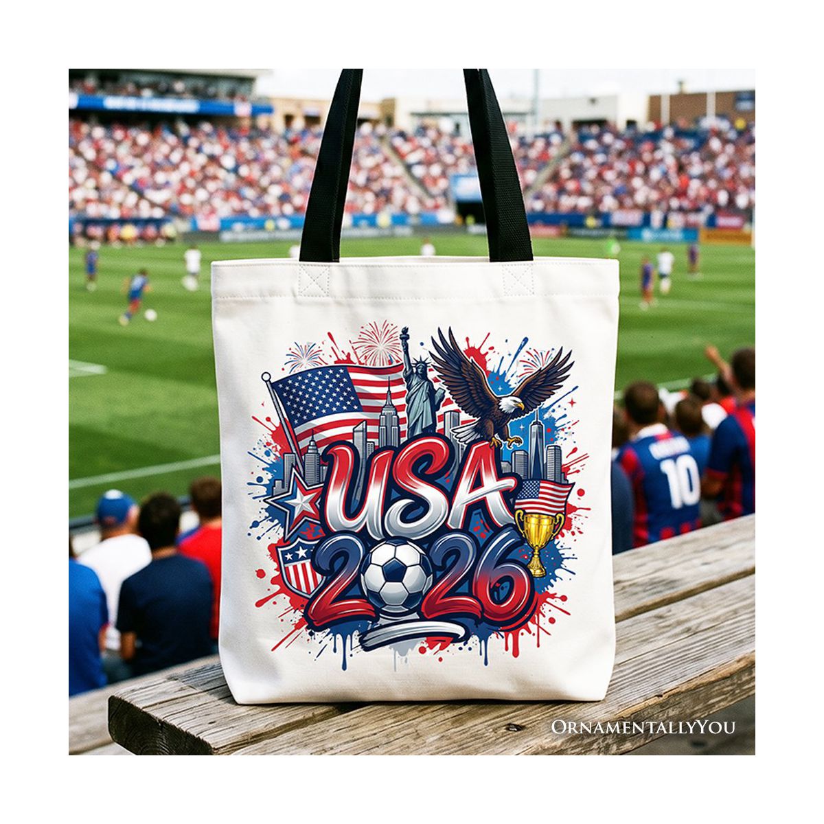 USA 2026 Soccer Cup Global Championship Tote Bag, Fans Football Gift Shopper| OrnamentallyYou - thumbnail 8