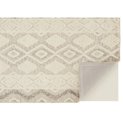 Anica Ivory and Gray Geometric Wool Area Rug