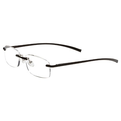 ICU Eyewear Stanford Rimless Black Reading Glasses