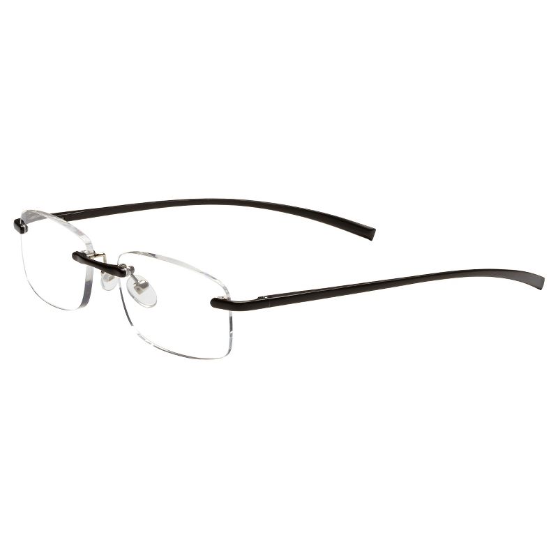 ICU Eyewear Stanford Rimless Black Reading Glasses, 1 of 10