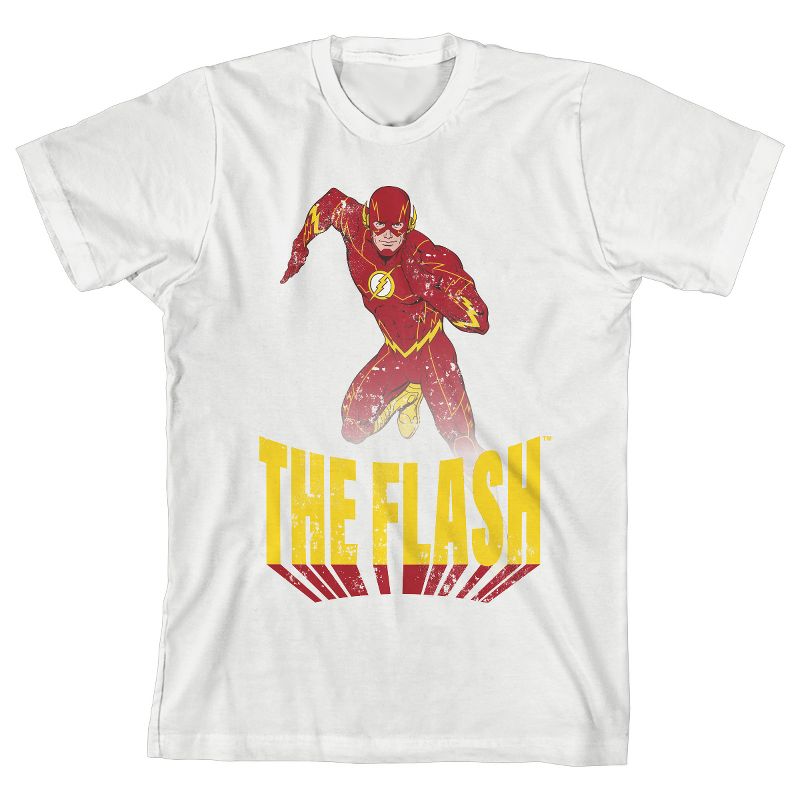 Flash Superspeed Run White T-shirt Toddler Boy to Youth Boy, 1 of 4