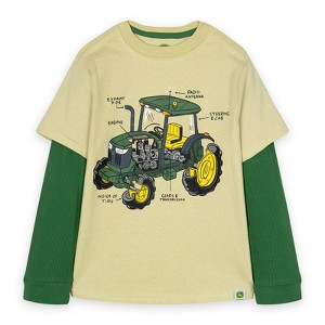 John Deere Tractor Construction 2fer Waffle Knit Long Sleeve T-Shirt - 1 of 4