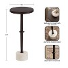 Kate and Laurel Lazaro Pedestal Drink Table, 10x10x22, Bronze and Marble - 2 of 4