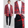 Lars Amadeus Men's Plaid Notch Collar Double Breasted Winter Long Coat - 4 of 4