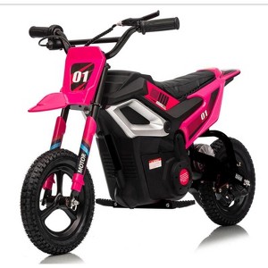 24V 350w Kids Ride on Motorcycle, 13.67MPH Max Speed, Mini Dirt Bike with Rear Wheel Suspension, Music, 12 Miles Range, Black - 1 of 1