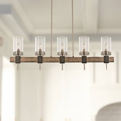 Brushed Nickel and Stone Grey 5-Light Island Pendant