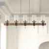 Minka Lavery Nickel Gray Linear Pendant Chandelier 40" Wide Farmhouse Seeded Glass Shade 5-Light Fixture for Kitchen Island House - 2 of 3