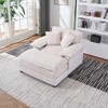 TiramisuBest 56.3" Corduroy Single Sofa with Ottoman & 2 Toss Pillows,Deep-Seat Comfy Couch for Living Room,Green - 2 of 4