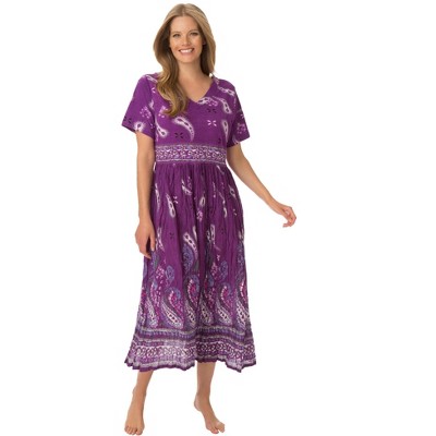 Only Necessities Women's Plus Size Crinkle Cotton Lounger